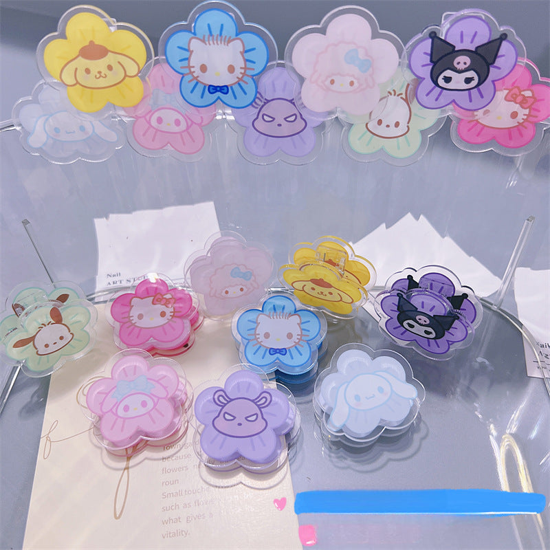 Double Sided Charms Acrylic Paper Binder Clips Clamp Sanrio Mikko Kirby Winnie the Pooh Lotso My Little Pony Toy Story