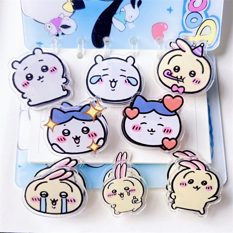 Double Sided Charms Acrylic Paper Binder Clips Clamp Sanrio Mikko Kirby Winnie the Pooh Lotso My Little Pony Toy Story