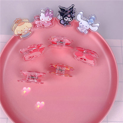 Double Sided Charms Acrylic Paper Binder Clips Clamp Sanrio Mikko Kirby Winnie the Pooh Lotso My Little Pony Toy Story