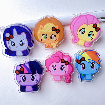 Double Sided Charms Acrylic Paper Binder Clips Clamp Sanrio Mikko Kirby Winnie the Pooh Lotso My Little Pony Toy Story