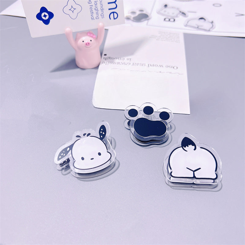 Double Sided Charms Acrylic Paper Binder Clips Clamp Sanrio Mikko Kirby Winnie the Pooh Lotso My Little Pony Toy Story