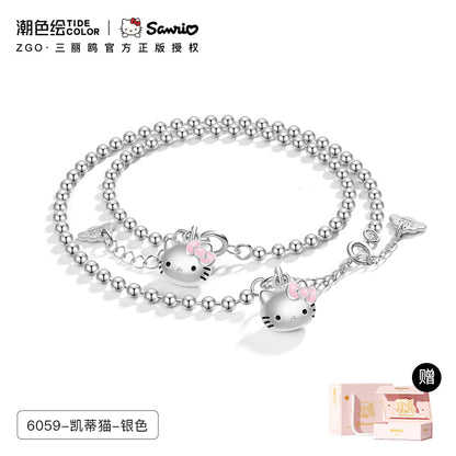 Hello Kitty Mom & Baby 925 Sterling Silver Bracelets