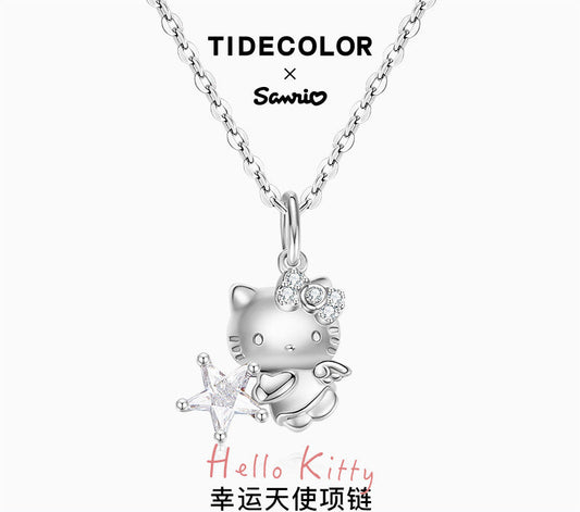 Hello Kitty Angel Lucky Star 925 Sterling Silver Necklace