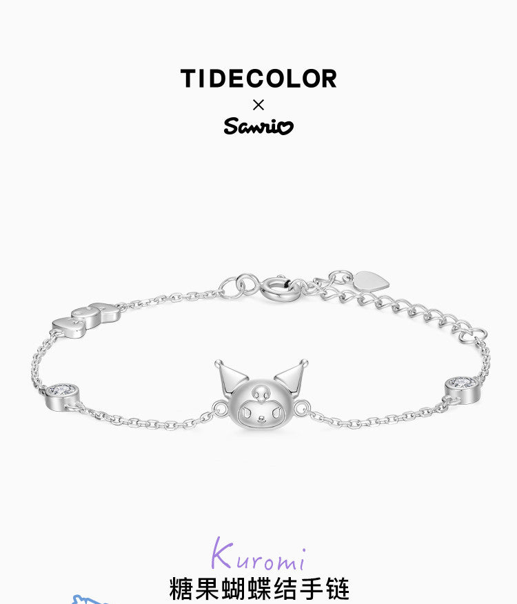 Kuromi Candy Bow 925 Sterling Silver Bracelet