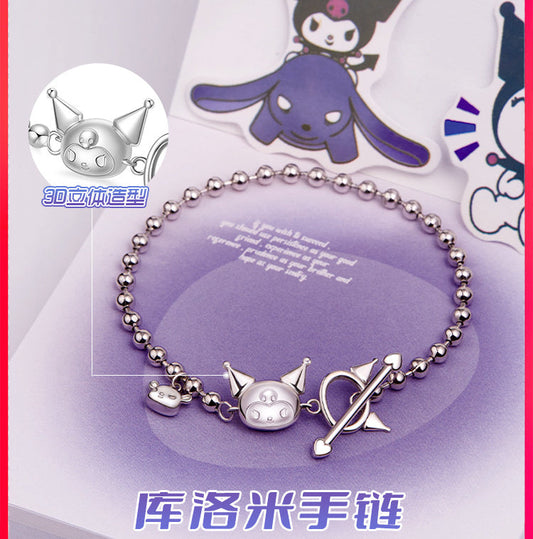 Kuromi & Baku 925 Sterling Silver Bracelet