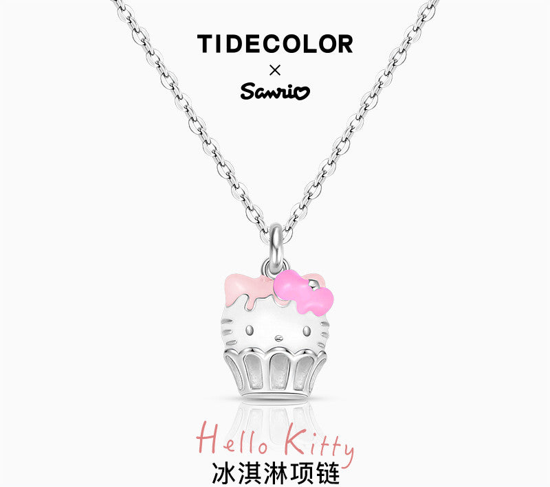 Hello Kitty Icecream 925 Sterling Silver Necklace