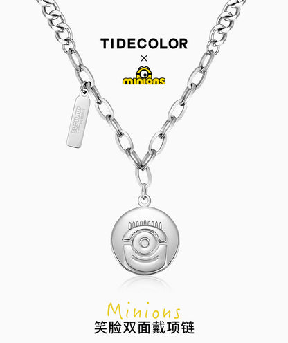 Minions Smiley Face Titanium Steel Necklace