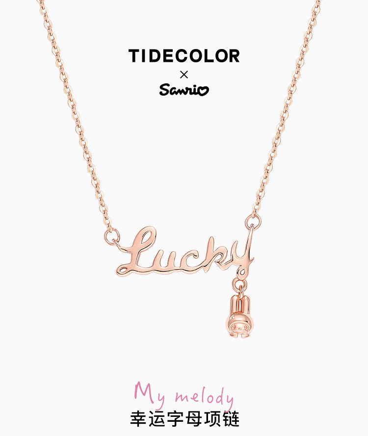 My Melody Lucky Letters 925 Sterling Silver Necklace