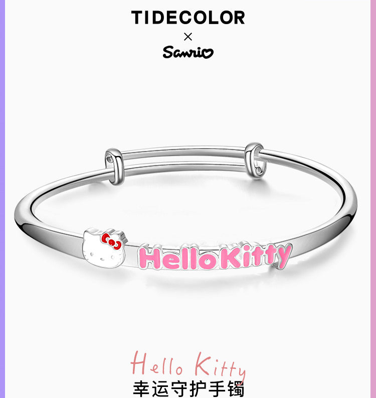 Hello Kitty Lucky Charm Colored Printed Letters Copper Bracelet