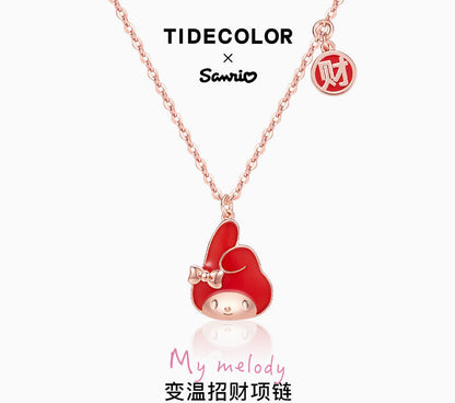 My Melody Lucky Red Fortune Thermochromic 925 Sterling Silver Necklace