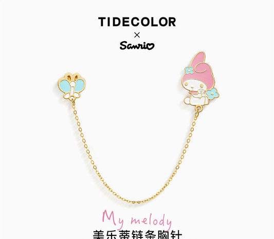 My Melody/Hello Kitty Colored Metal Brooch