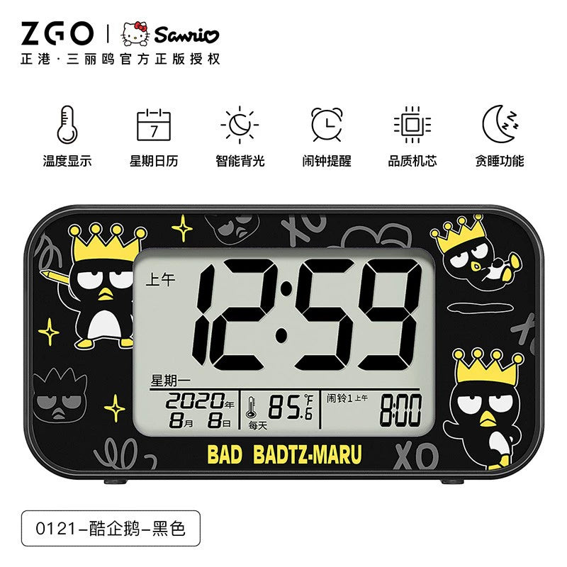 Sanrio Characters Hello Kitty/My Melody/Badtz-Maru Digital Alarm Clock