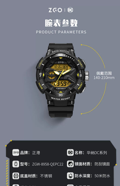 Batman Sports Watch 50M Waterproof Glow in the Dark