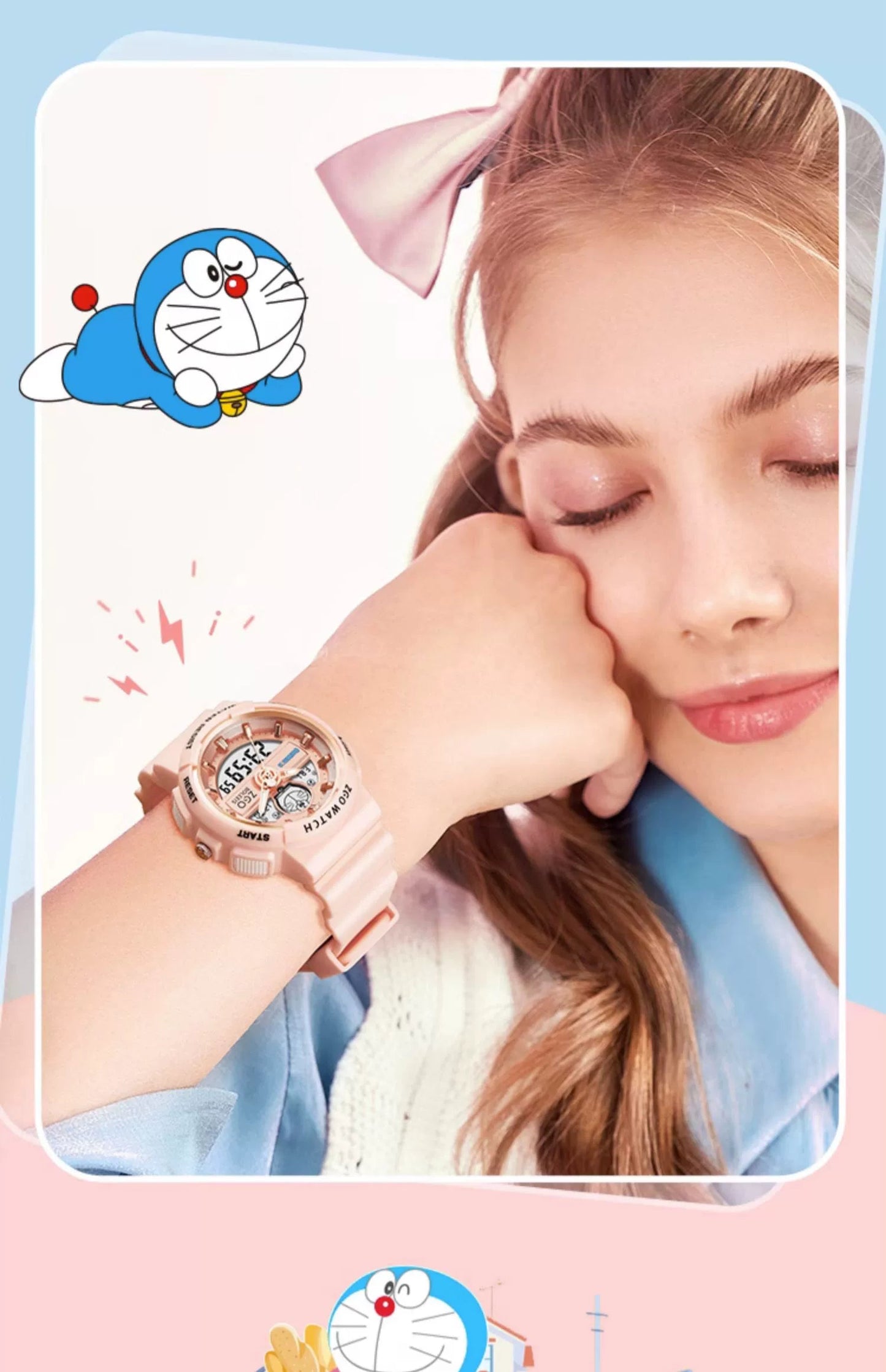 Doraemon Electric Sports Watch 50M Waterproof Glow in the Dark