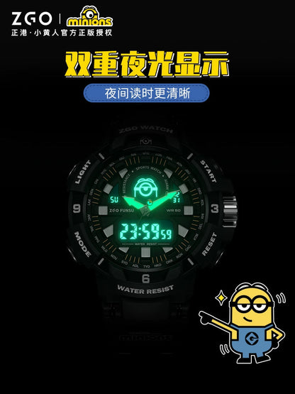 Minions Men's Sports Watch 50M Waterproof Glow in the Dark