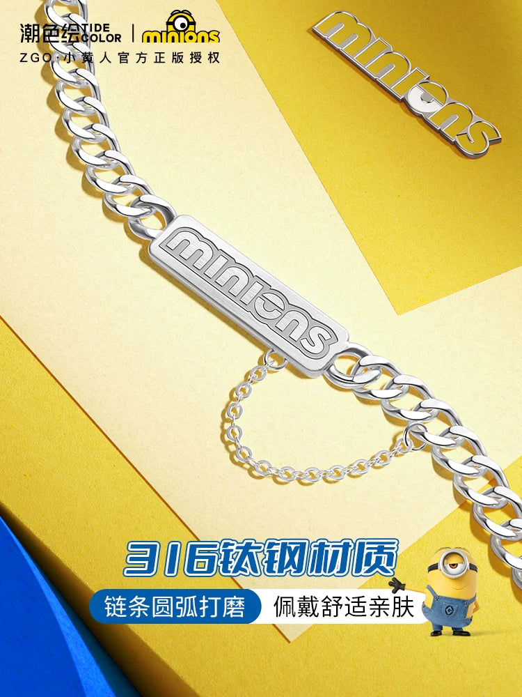 Minions Titanium Steel Cuban Chain Necklace