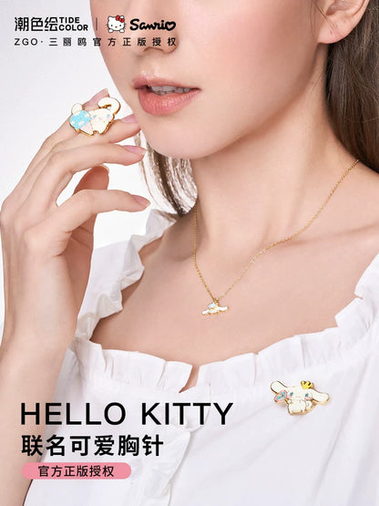 Sanrio Characters Cinnamoroll/Hello Kitty/My Melody Colored Metal Brooch