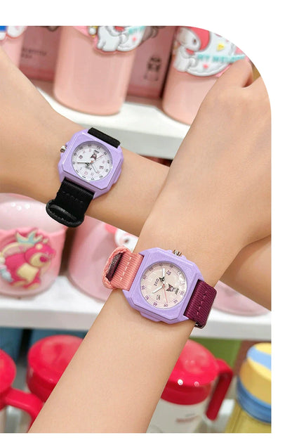 Kuromi Purple Stainless Steel Quartz Watch 30M Waterproof