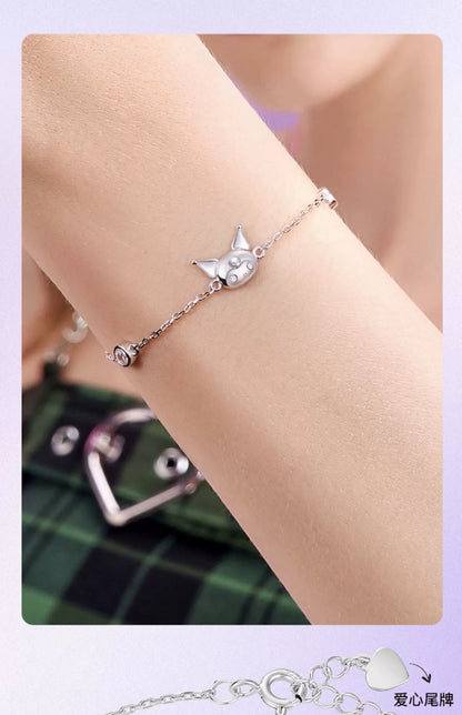 Kuromi Candy Bow 925 Sterling Silver Bracelet