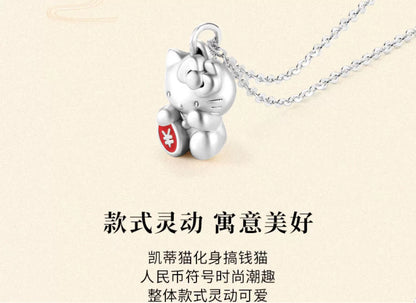 Hello Kitty Lucky Cat 925 Sterling Silver Necklace