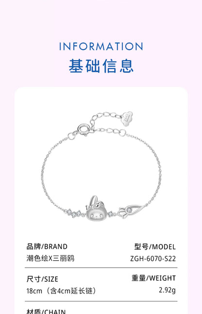 My Melody Carrot 925 Sterling Silver Bracelet