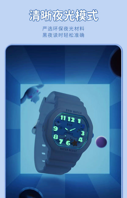 Cinnamoroll Snacks Electronic Watch 30M Waterproof Glow in the Dark