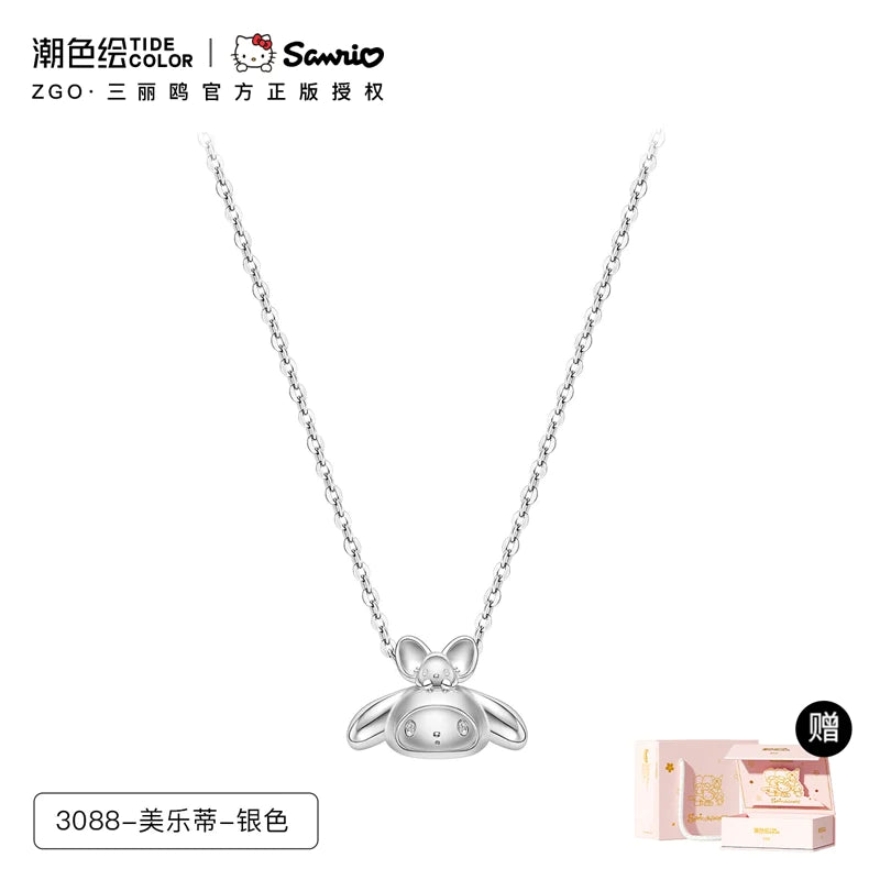 My Melody & Flat 925 Sterling Silver Necklace