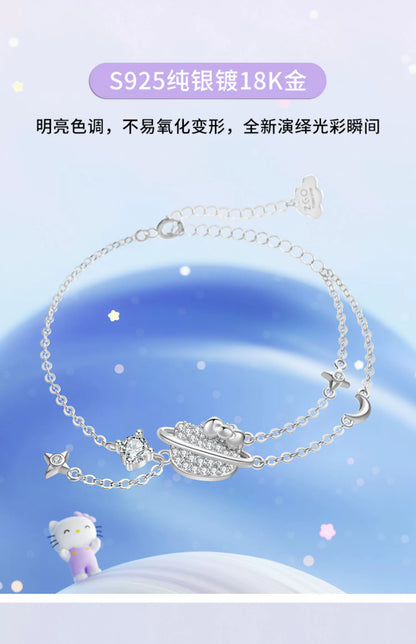 Hello Kitty Space Travel 925 Sterling Silver Bracelet