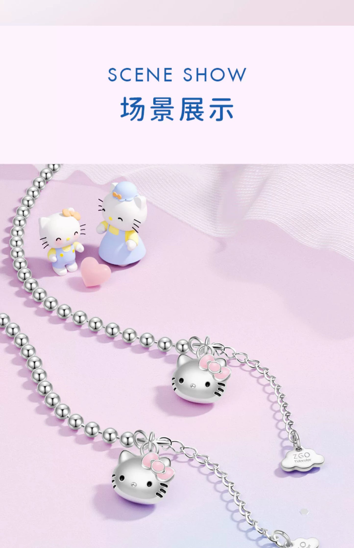 Hello Kitty Mom & Baby 925 Sterling Silver Bracelets