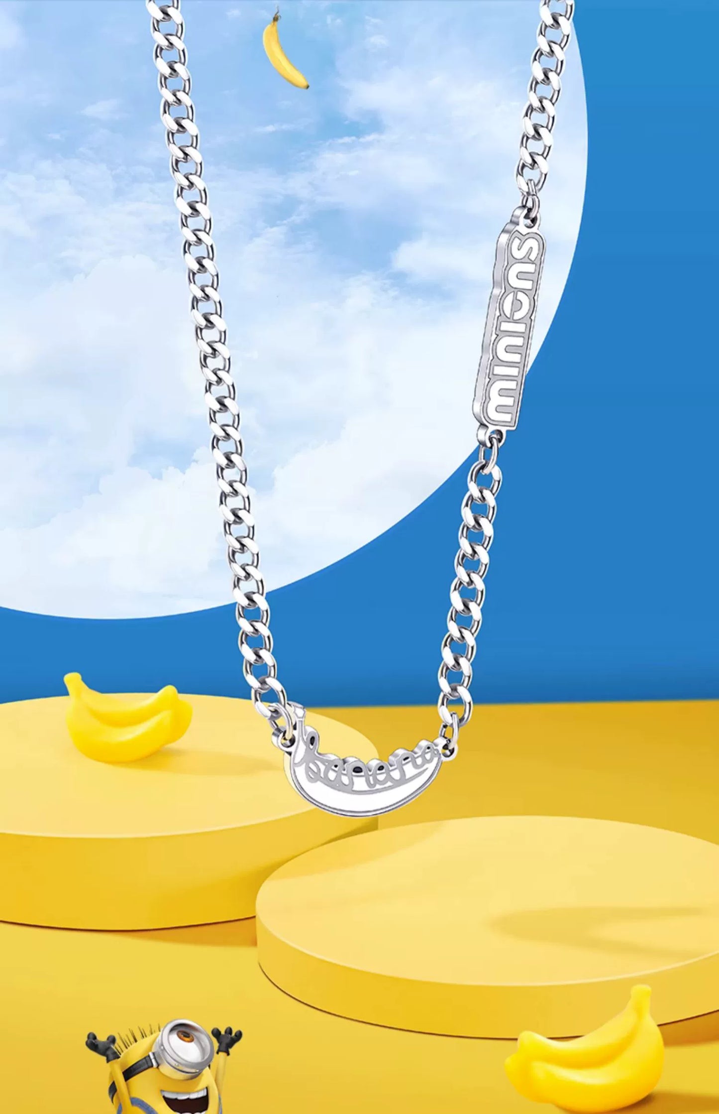 Minions Banana Titanium Steel Necklace