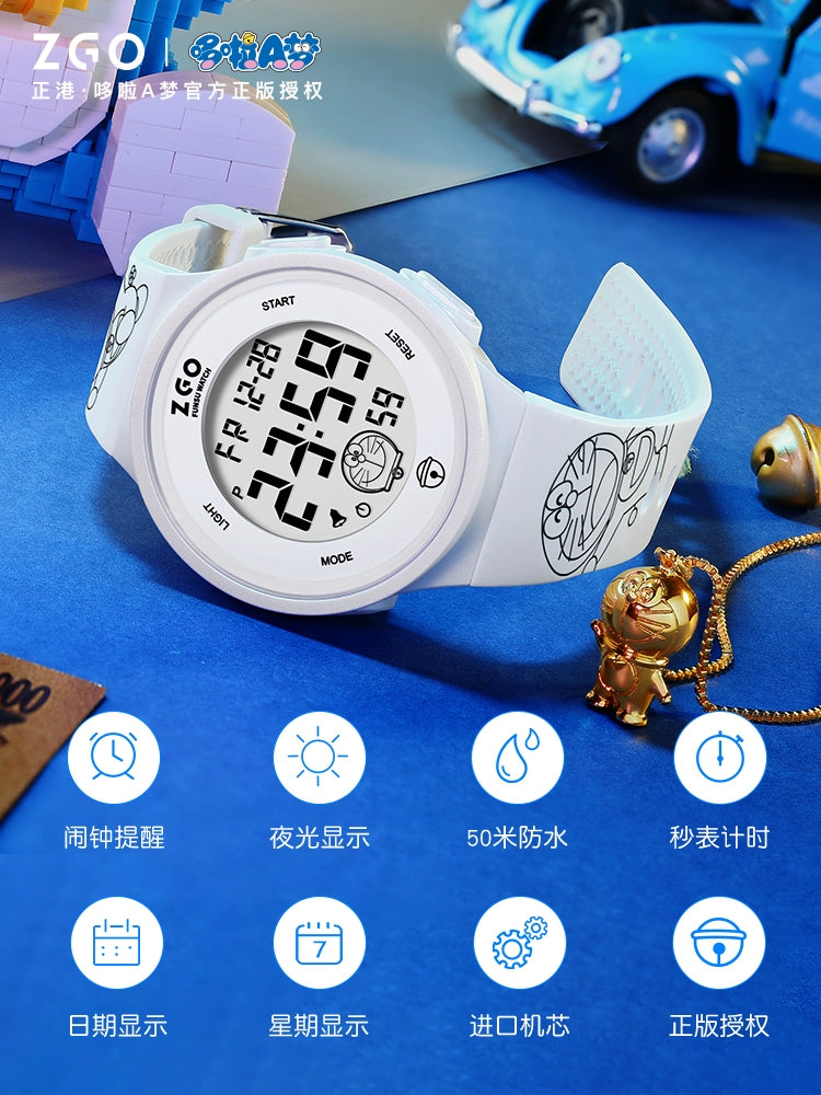 Doraemon Multi-Function Sports Watch 50M Waterproof Glow in the Dark