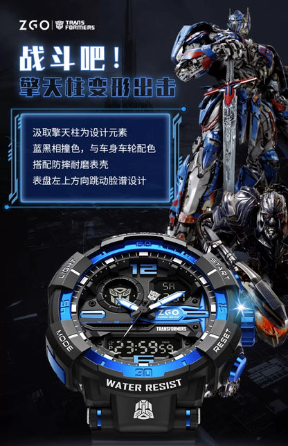 Transformers Sports Electric Watch 50M Waterproof Glow in the Dark