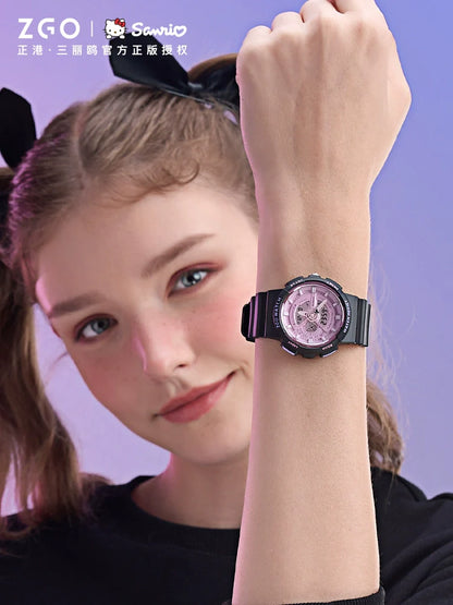 Kuromi Black Purple Sports Watch 50 Meter Waterproof Glow in the Dark