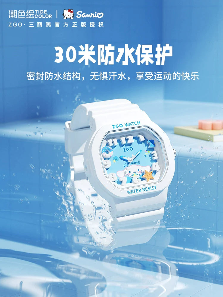 Cinnamoroll Snacks Electronic Watch 30M Waterproof Glow in the Dark