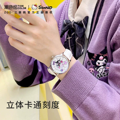 Kuromi Cherry Quartz Watch 30M Waterproof Glow in the Dark