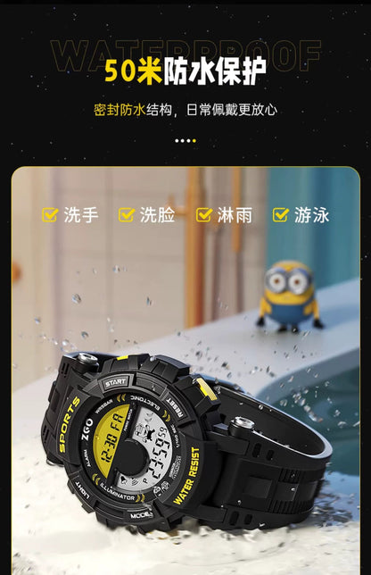 Minions Sports Watch 50M Waterproof Glow in the Dark