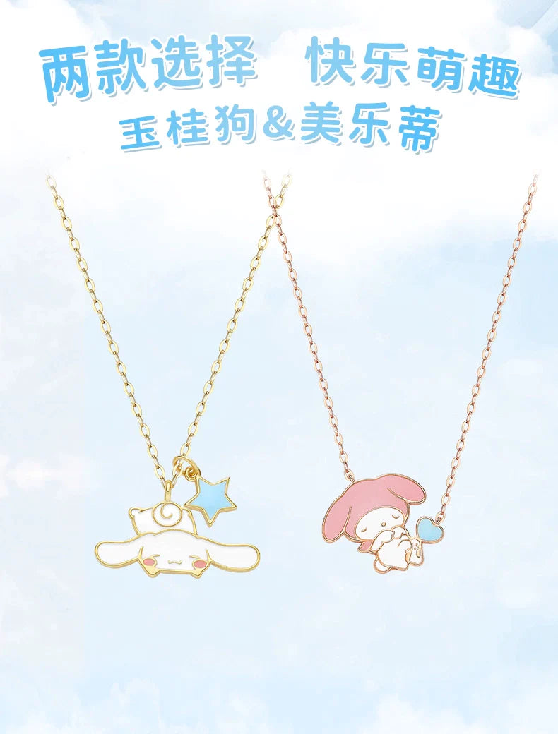 Cinnamoroll/My Melody Sleepy 925 Sterling Silver Necklace