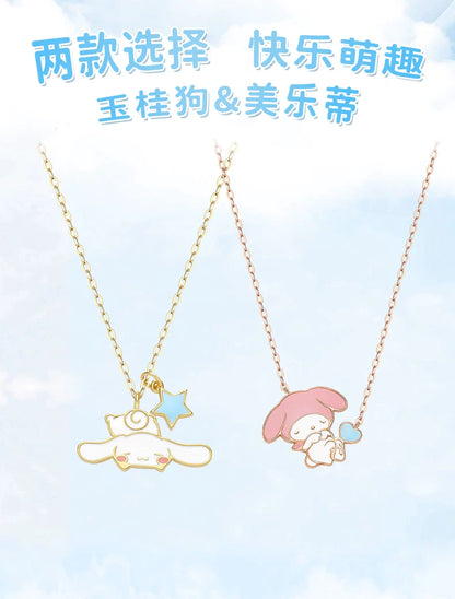 Cinnamoroll/My Melody Sleepy 925 Sterling Silver Necklace