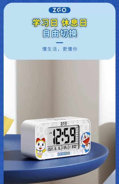 Doraemon Digital Alarm Clock Musical Tone Weekday/Weekend Modes Snooze Smart Backlight