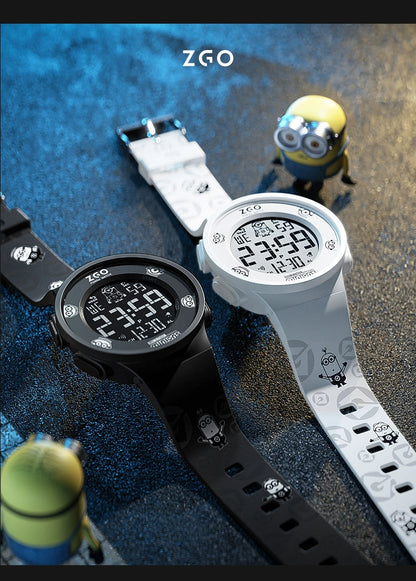 Minions Sports Electric Watch 50M Waterproof Glow in the Dark