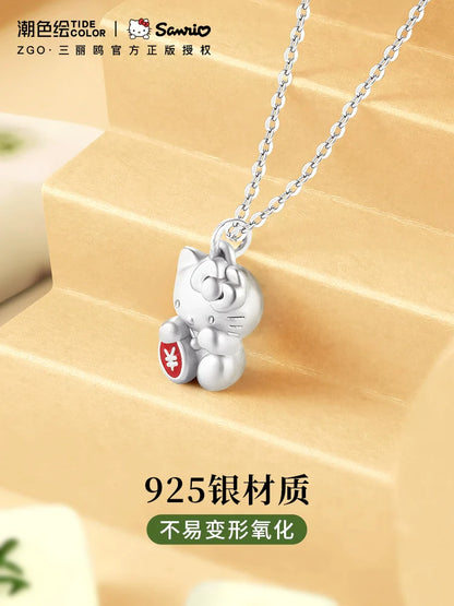 Hello Kitty Lucky Cat 925 Sterling Silver Necklace