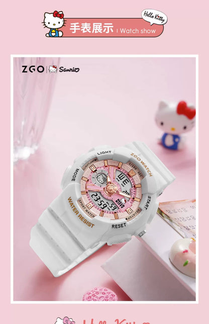 Hello Kitty Pink Sports Electric Watch 50M Waterproof Glow in the Dark