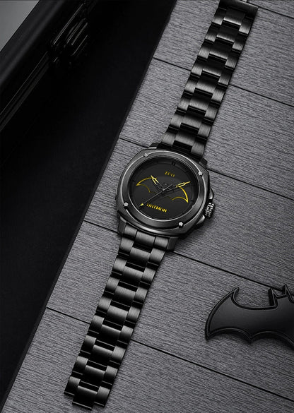 Batman Quartz Men's Stainless Steel Watch 50M Waterproof Glow in the Dark