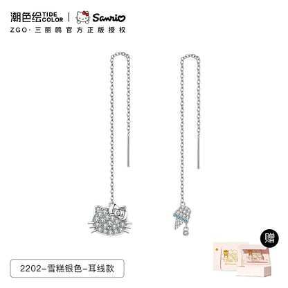 Hello Kitty Afternoon Tea Series 925 Sterling Silver Earrings