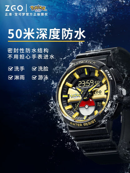 Pokemon Men's Sports Watch 50M Waterproof Glow in the Dark