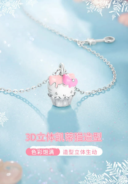 Hello Kitty Icecream 925 Sterling Silver Necklace