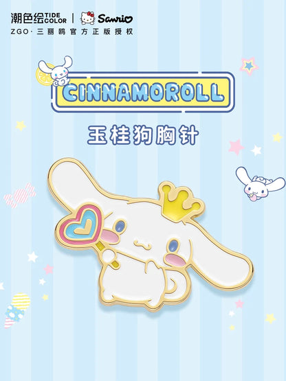 Sanrio Characters Cinnamoroll/Hello Kitty/My Melody Colored Metal Brooch