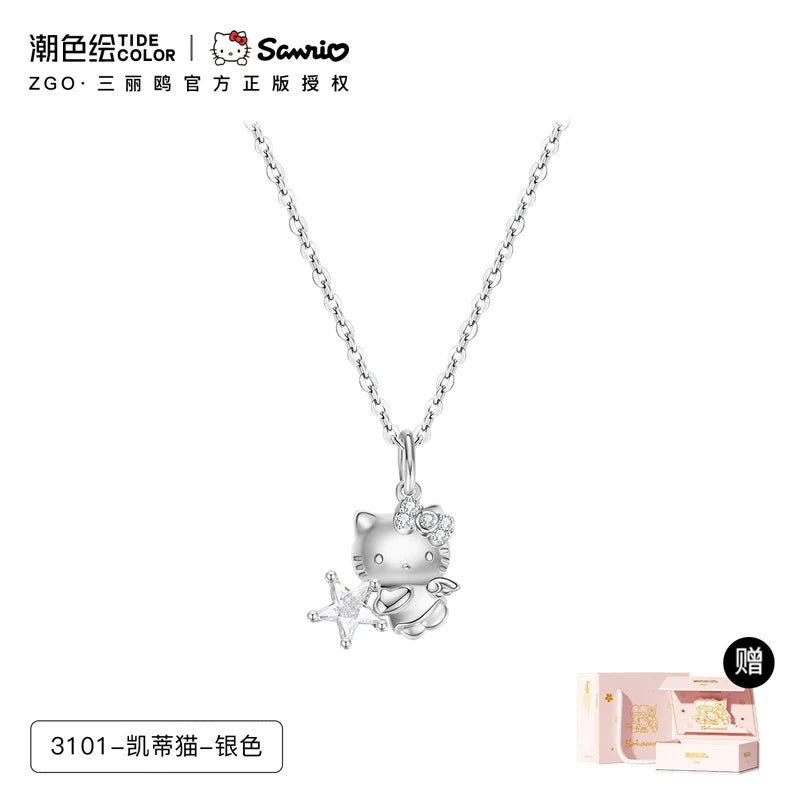 Hello Kitty Angel Lucky Star 925 Sterling Silver Necklace