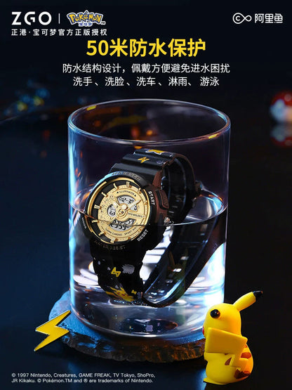 Pokemon Pikachu Sports Watch 50M Waterproof Glow in the Dark