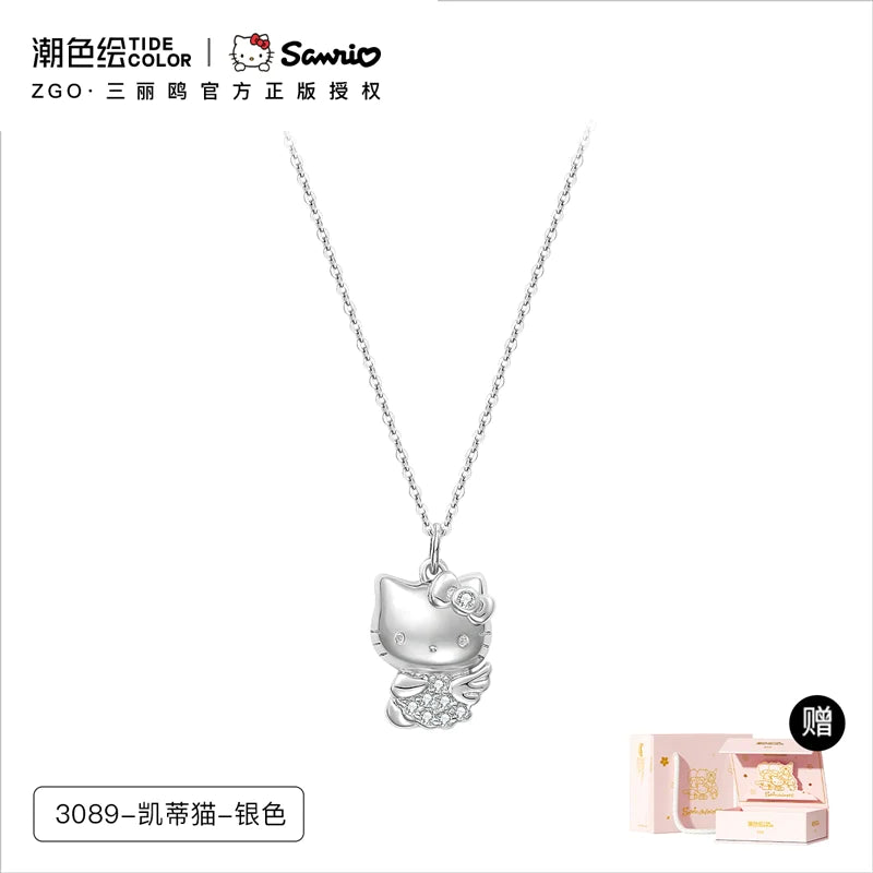 Hello Kitty Angel Flower 925 Sterling Silver Necklace